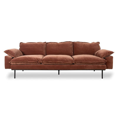 Retro Couch: 4 Seats, Royal Velvet, Magnolia - House of Orange
