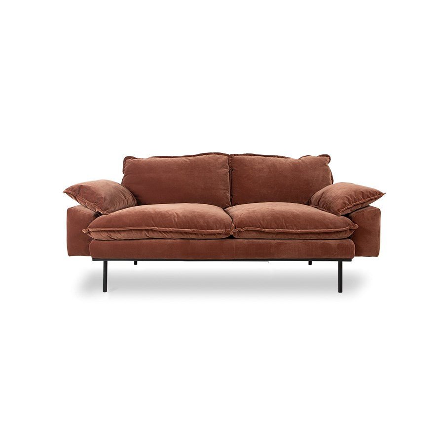 Retro Couch: 2 Seats, Royal Velvet, Magnolia - House of Orange
