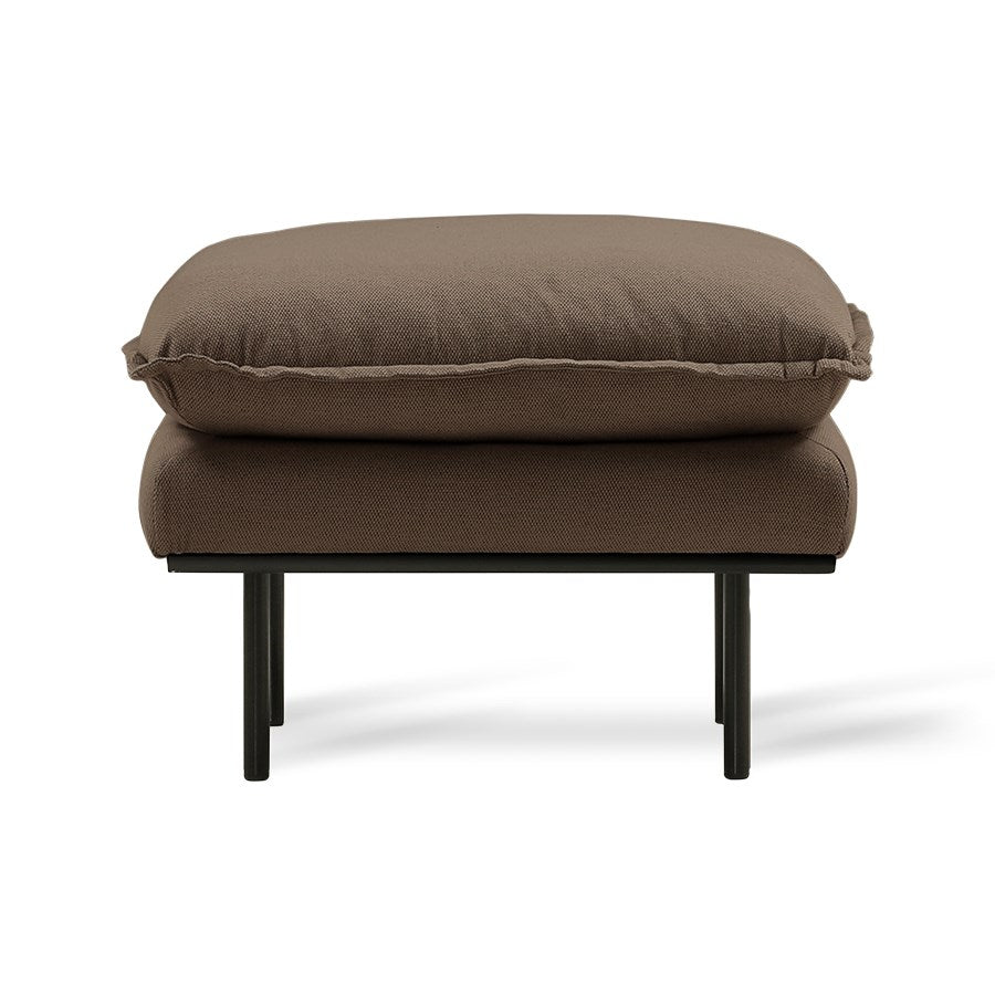 Retro Couch: Ottoman, Linen Shadow, Brown - House of Orange