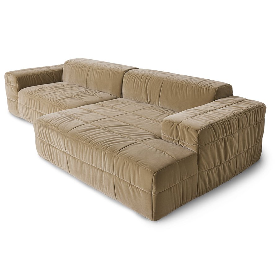 Brut sofa: Element right divan, royal velvet cream - House of Orange