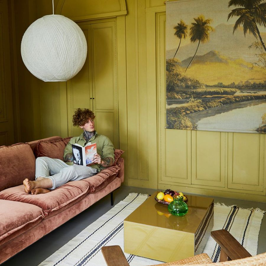 Retro Couch: 2 Seats, Royal Velvet, Magnolia - House of Orange