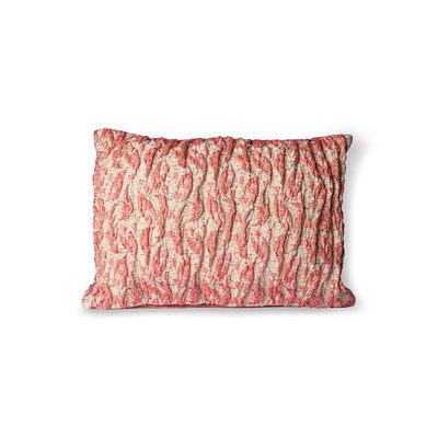 Floral Jacquard Weave Cushion Red/Pink (40x30cm) - House of Orange
