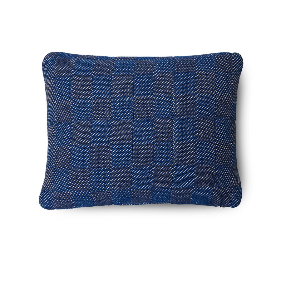 Checkered woven cushion green/blue (38x48) - House of Orange