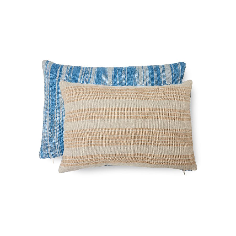 Woven cushion blue/natural (40x60) - House of Orange