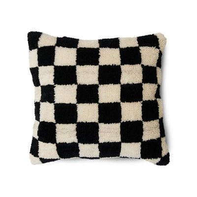 Woolen cushion black and white statement (50x50cm) - House of Orange
