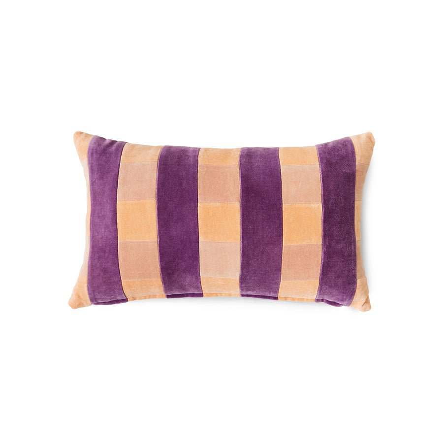 Striped velvet cushion Midsummer (50x30cm) - House of Orange