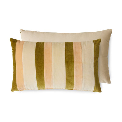 Striped velvet cushion Fields (60x35cm) - House of Orange