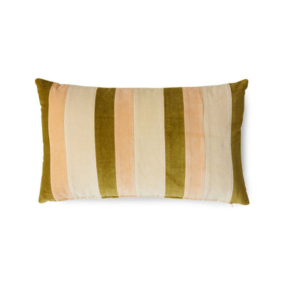 Striped velvet cushion Fields (60x35cm) - House of Orange