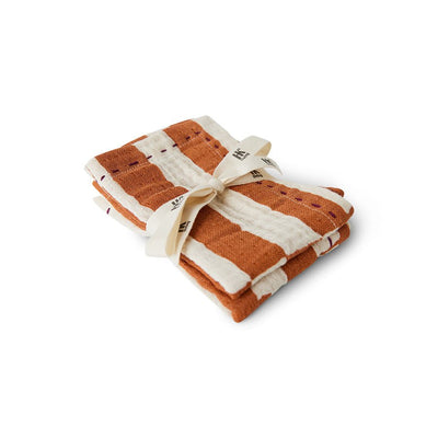 Cotton napkins striped tangerine (set of 2) - House of Orange