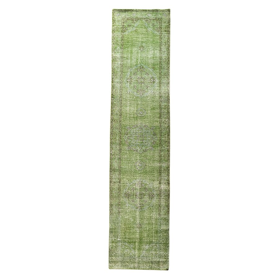 Wool Knotted Runner Green (80X350) - House of Orange