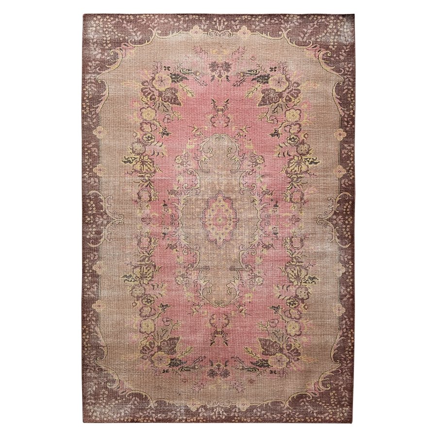 Wool Knotted Rug Floral Pink (200X300) - House of Orange