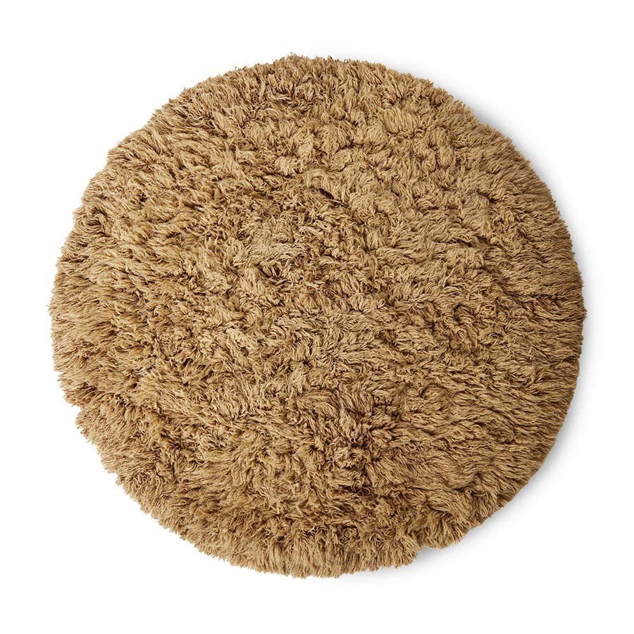 Fluffy round rug caramel (200) - House of Orange