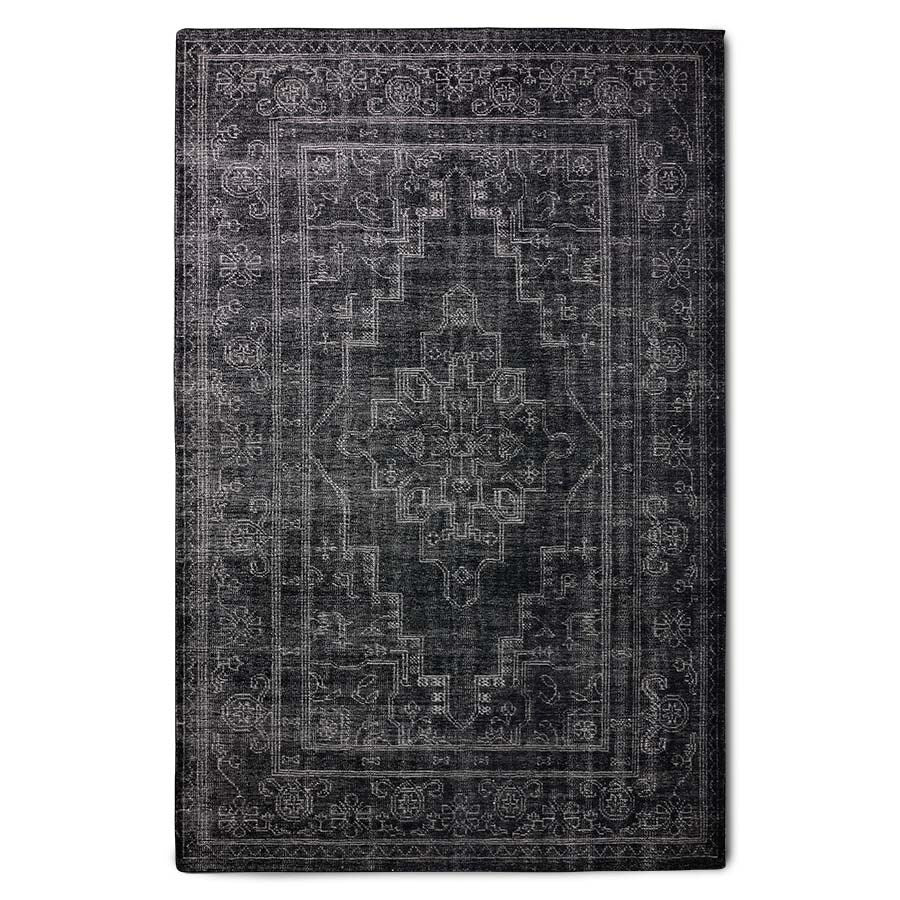 Hand knotted woolen rug black (200x300cm) - House of Orange