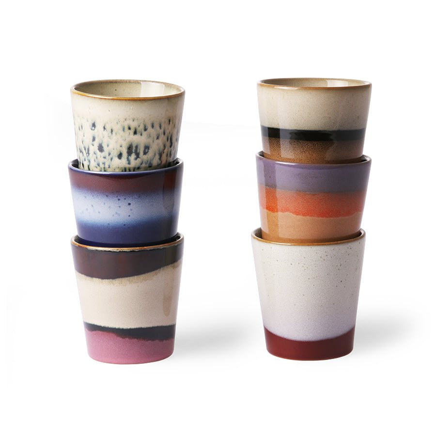 70'S Ceramics: Coffee Mugs, Orion (Set Of 6) - House of Orange