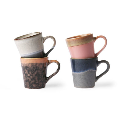 70'S Ceramics: Espresso Mugs, Polaris (Set of 4) - House of Orange