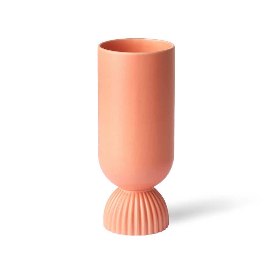 HK Suites Special Ceramic Flower Vase Ribbed Coral - House of Orange