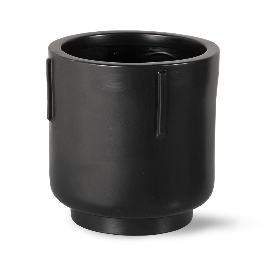 Footed Pot Earthenware Black - House of Orange