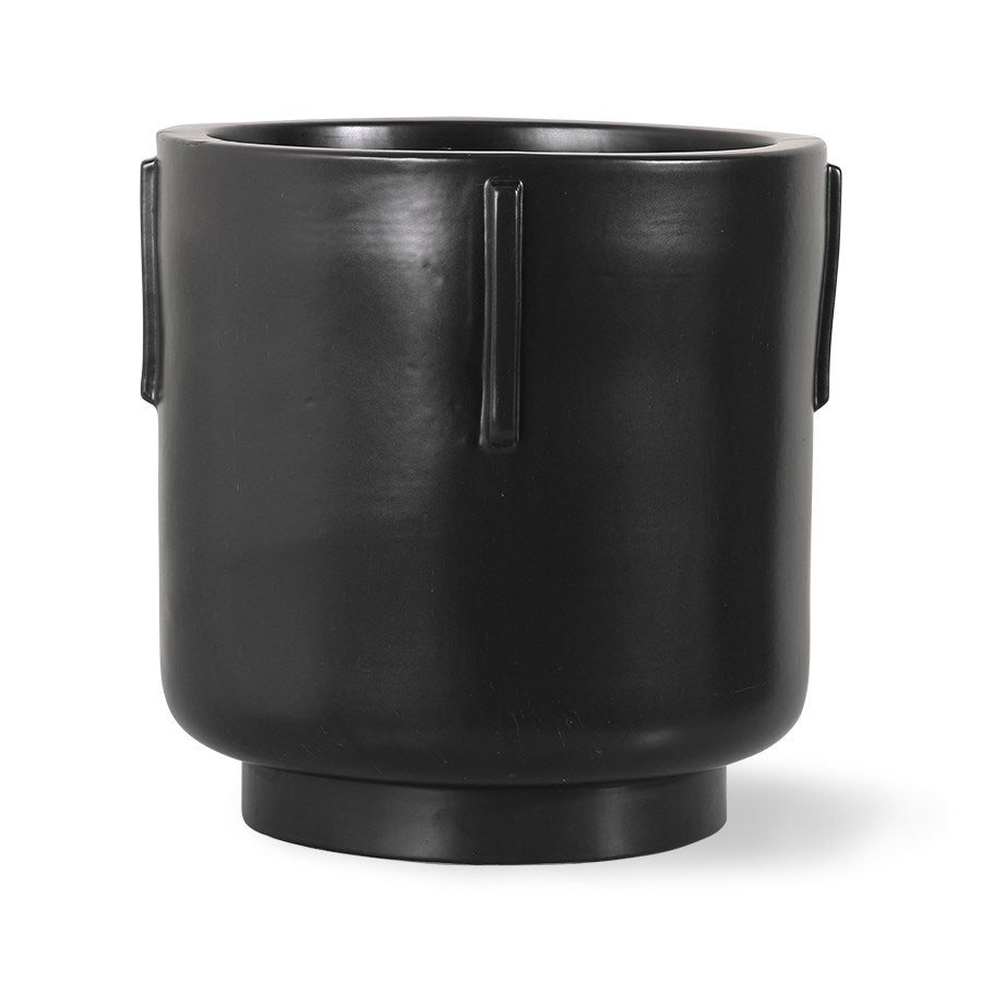 Footed Pot Earthenware Black - House of Orange