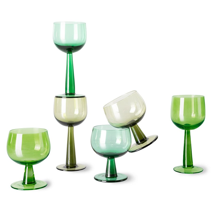 The Emeralds Wine Glass Tall Fern Green (Set of 4) - House of Orange