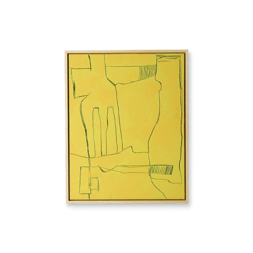 Framed Brutalism Painting Yellow 40x50cm - House of Orange