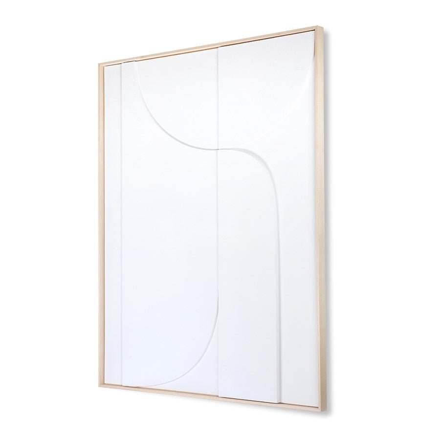 Framed Relief 3D Art Panel White B 100x123cm - House of Orange
