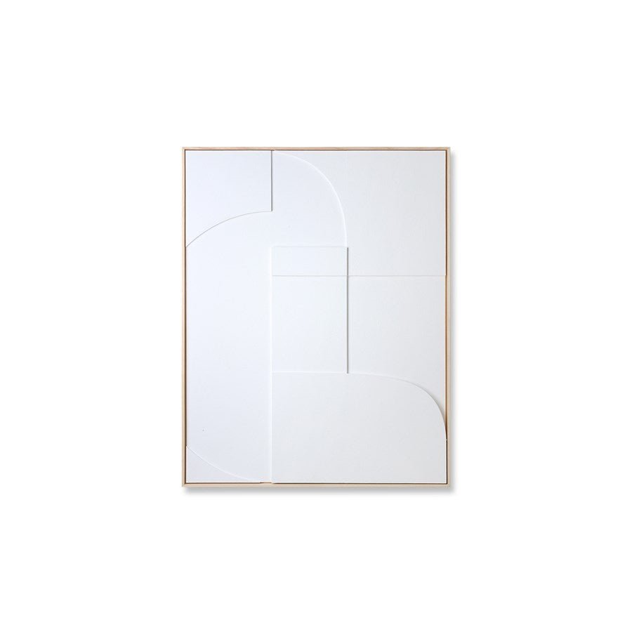 Framed Relief 3D Art Panel White A 63x83cm - House of Orange