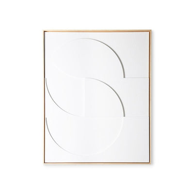 Framed Relief 3D Art Panel White D 83x103cm - House of Orange