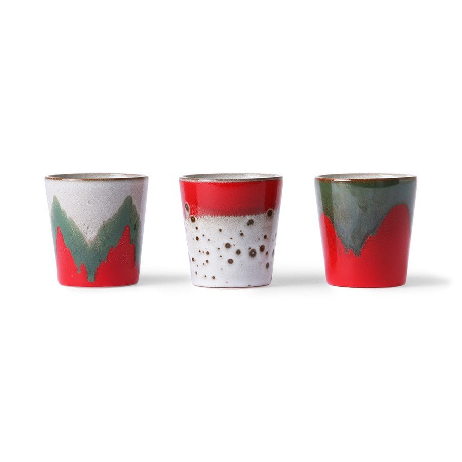 70's Ceramics Mugs 180ml Christmas (Set of 3) - House of Orange