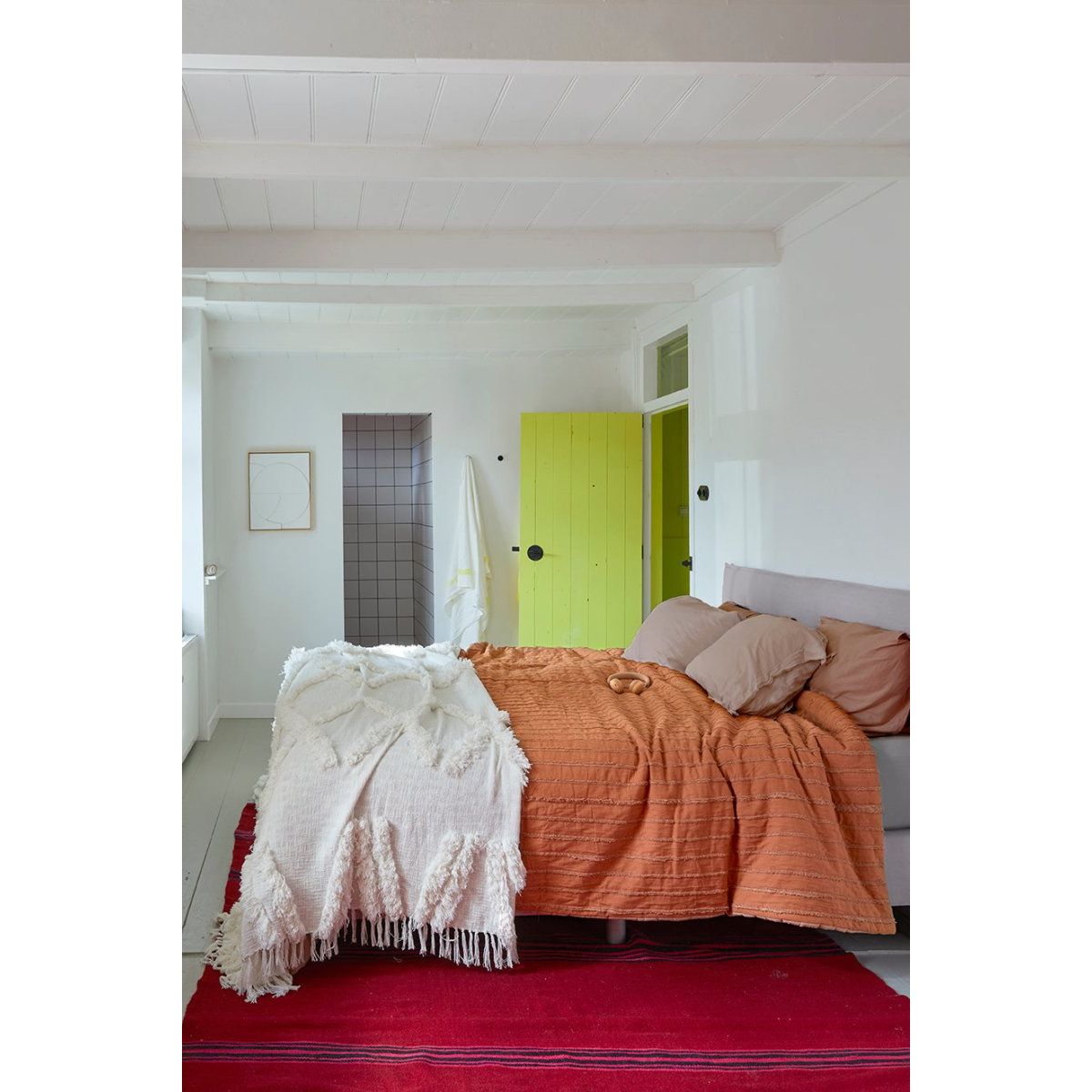 Patched Cotton Striped Bedspread (240x260cm) - House of Orange