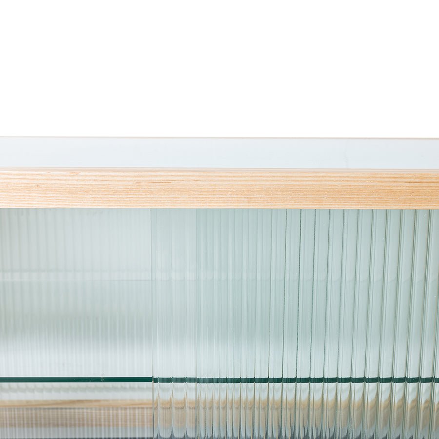 Lowboard Wood with Ribbed Glass Natural - House of Orange