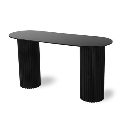 Black Pillar Side Table, Oval - House of Orange