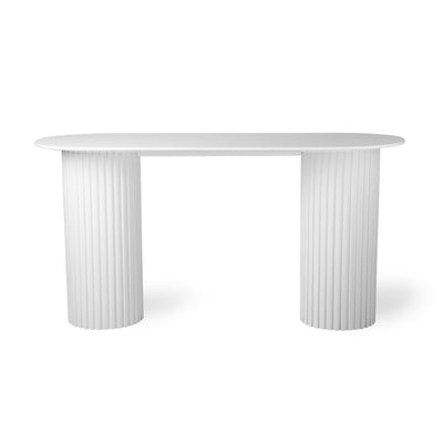 Pillar Side Table, Oval White - House of Orange