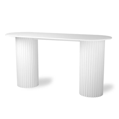 Pillar Side Table Oval, White - House of Orange
