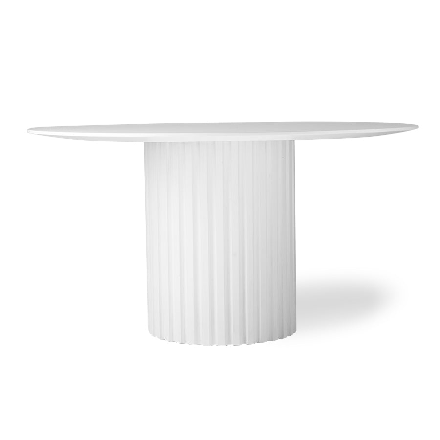 Pillar Dining Table Round White - House of Orange
