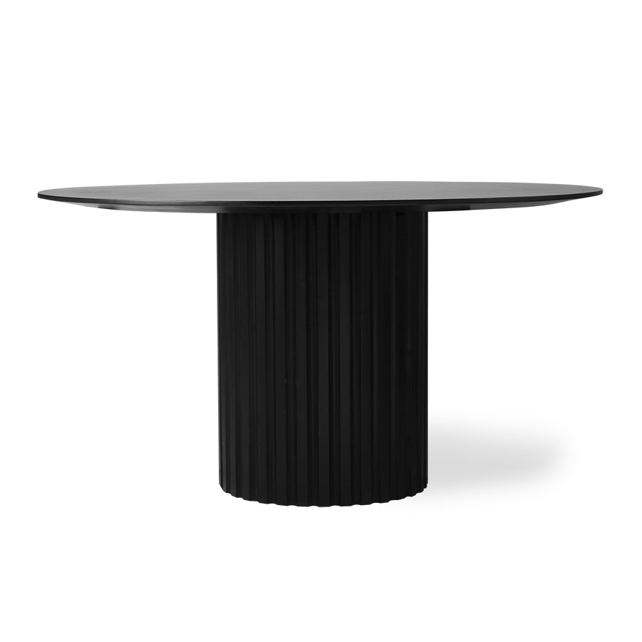 Pillar Dining Table Round Black - House of Orange
