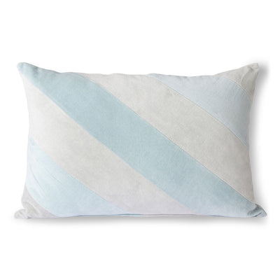 Striped Velvet Cushion Ice Blue (40x60cm) - House of Orange