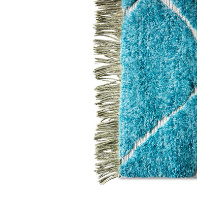 Hand Knotted Woollen Rug Turquoise (260x360cm) - House of Orange